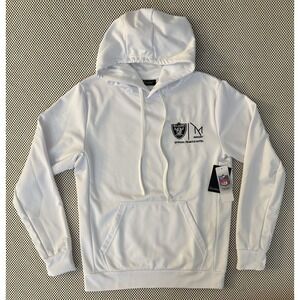 NWT Dunbrooke NFL Las Vegas Raiders Hoodie Mens Small Embroidered White New